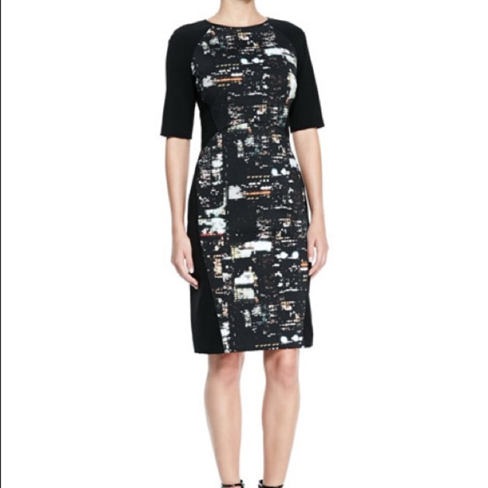 F aryn City Lights Combo Sheath Dress. Like new!